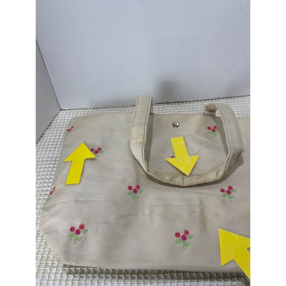 Pendleton Flower Embroidered Cotton Tote Bag White fair condition - Picture 9 of 11